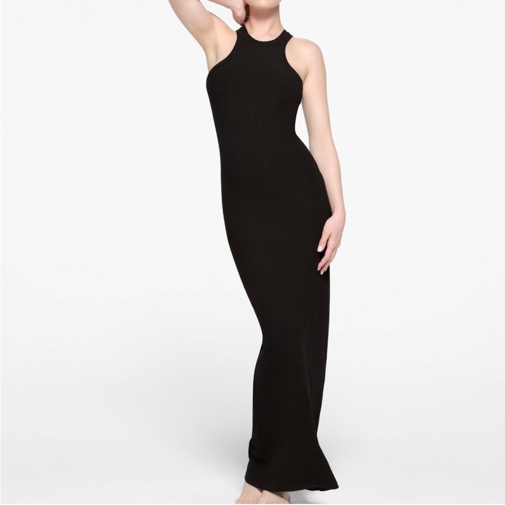 SKIMS Soft Lounge High Neck Tank Dress black